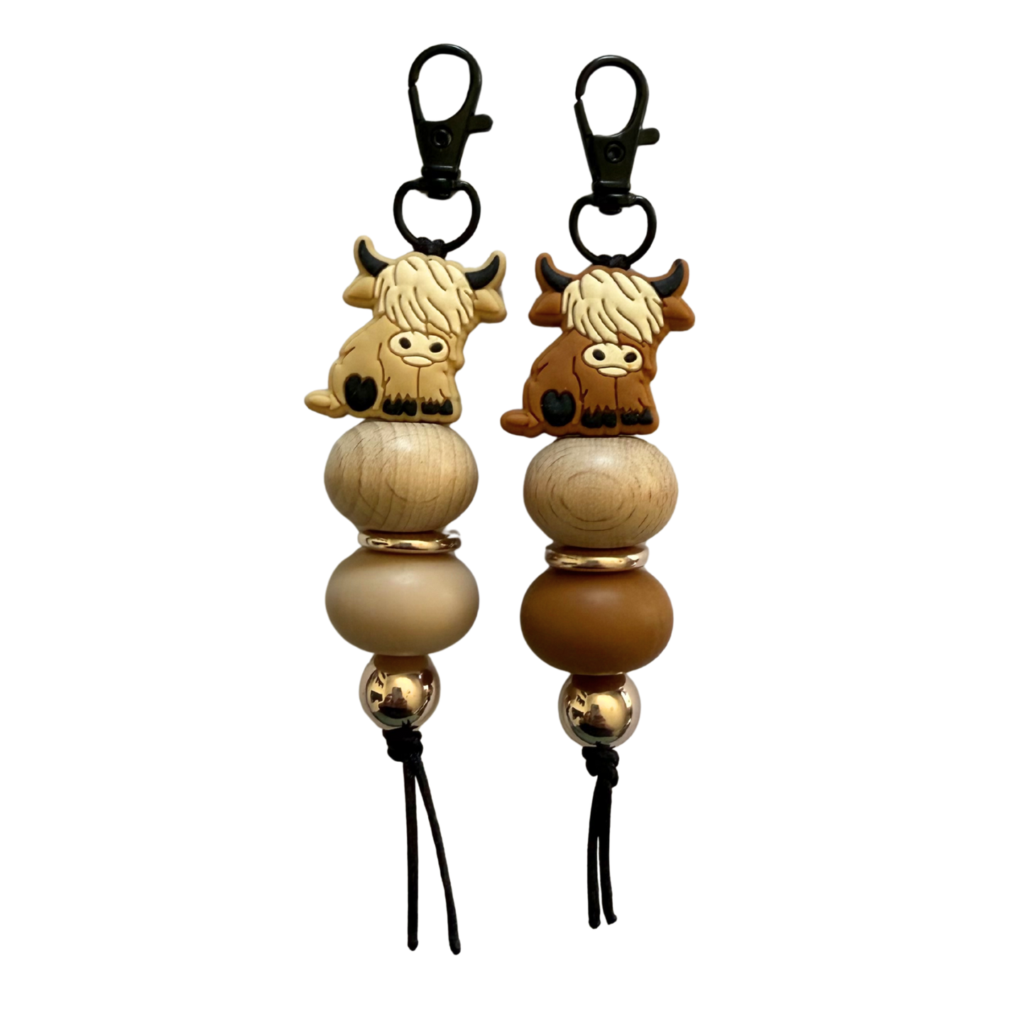 Highland Cow Beaded Keychain