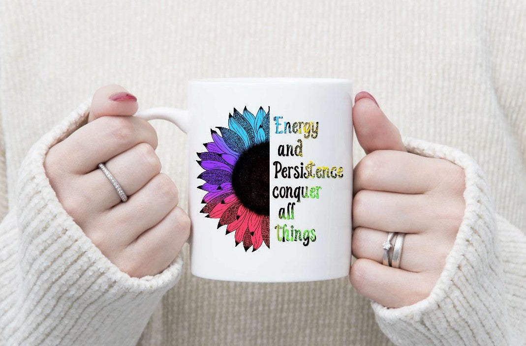 Sunflower Inspirational Quote Mugs