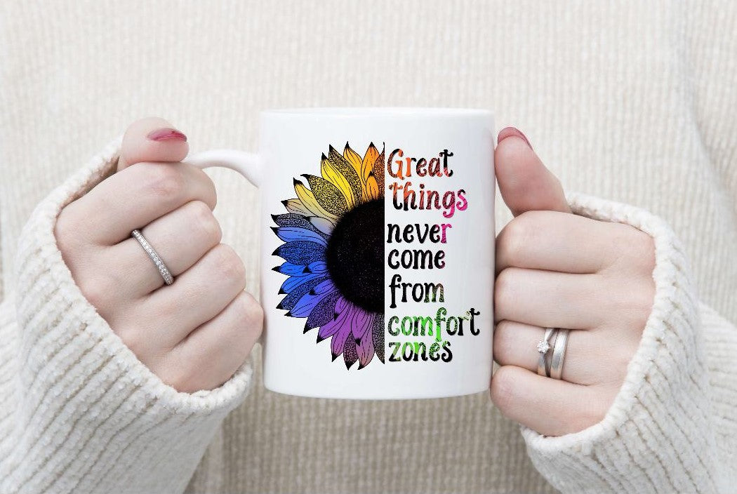 Sunflower Inspirational Quote Mugs
