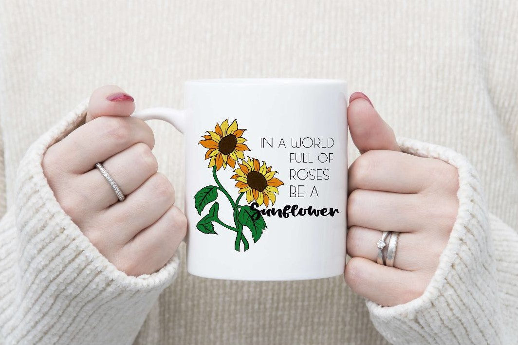 Sunflower Inspirational Quote Mugs