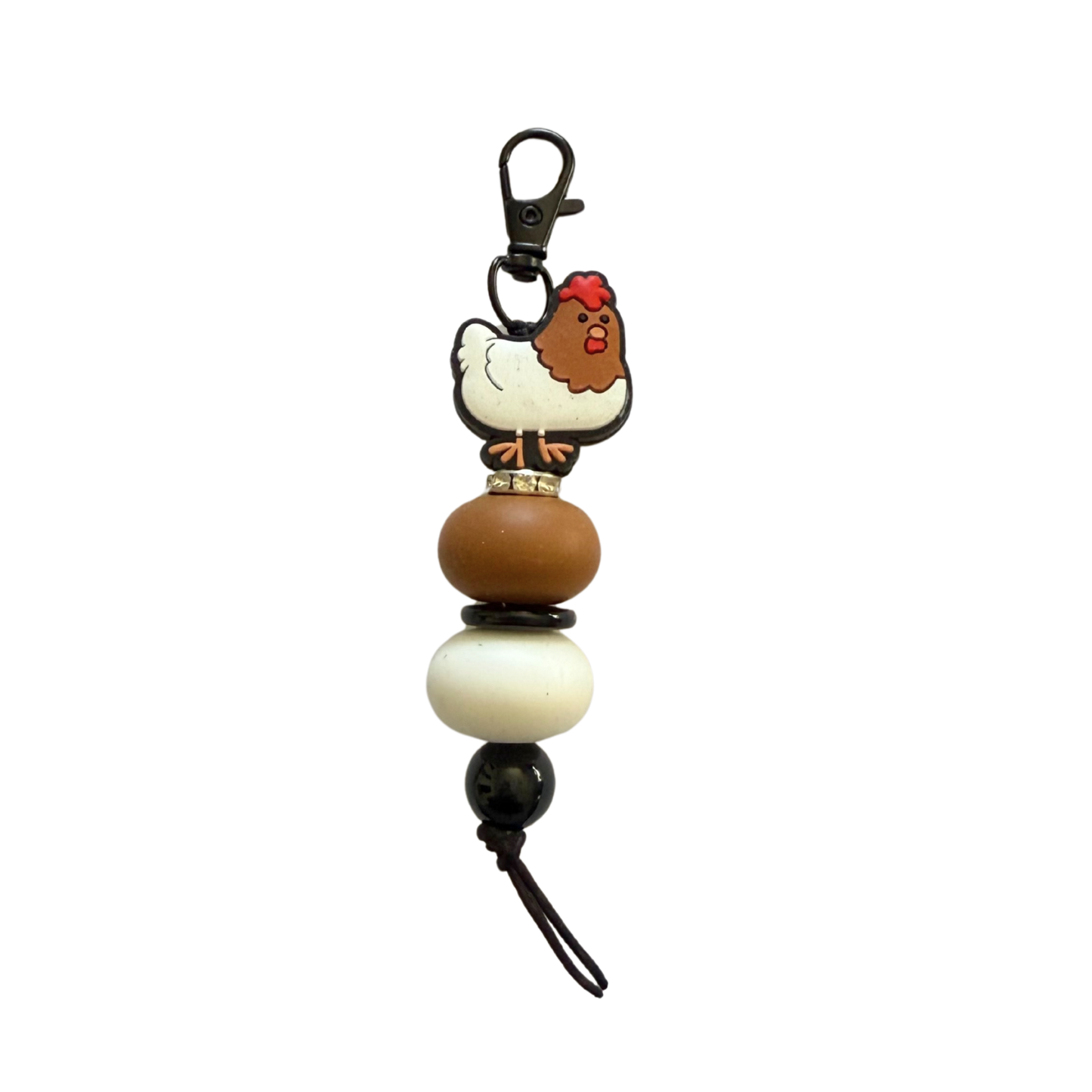 Chicken Beaded Keychain