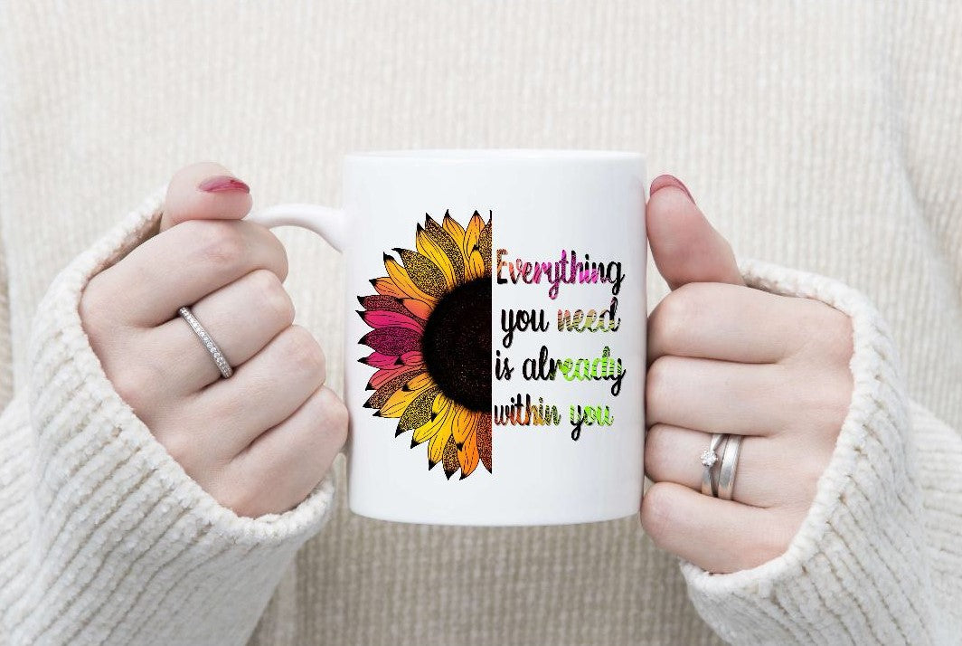 Sunflower Inspirational Quote Mugs