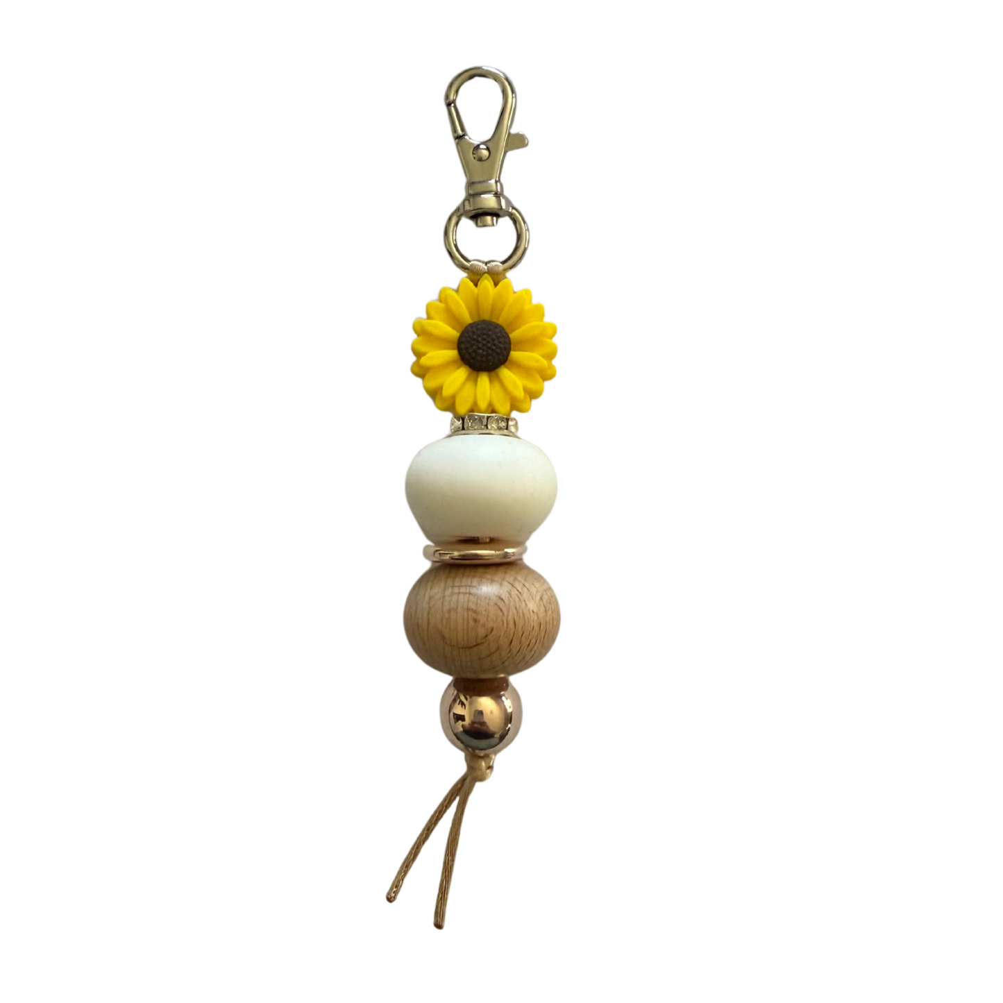 Sunflower Beaded Keychain