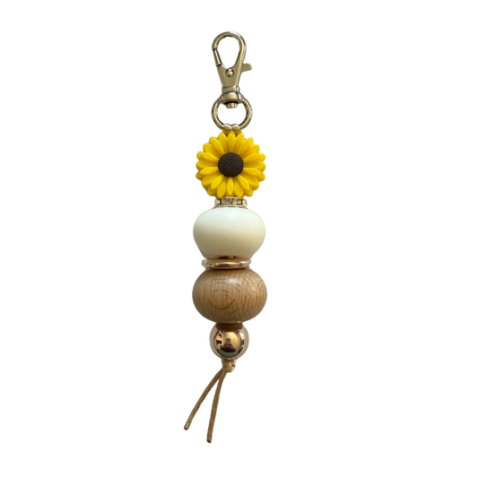 Sunflower Beaded Keychain