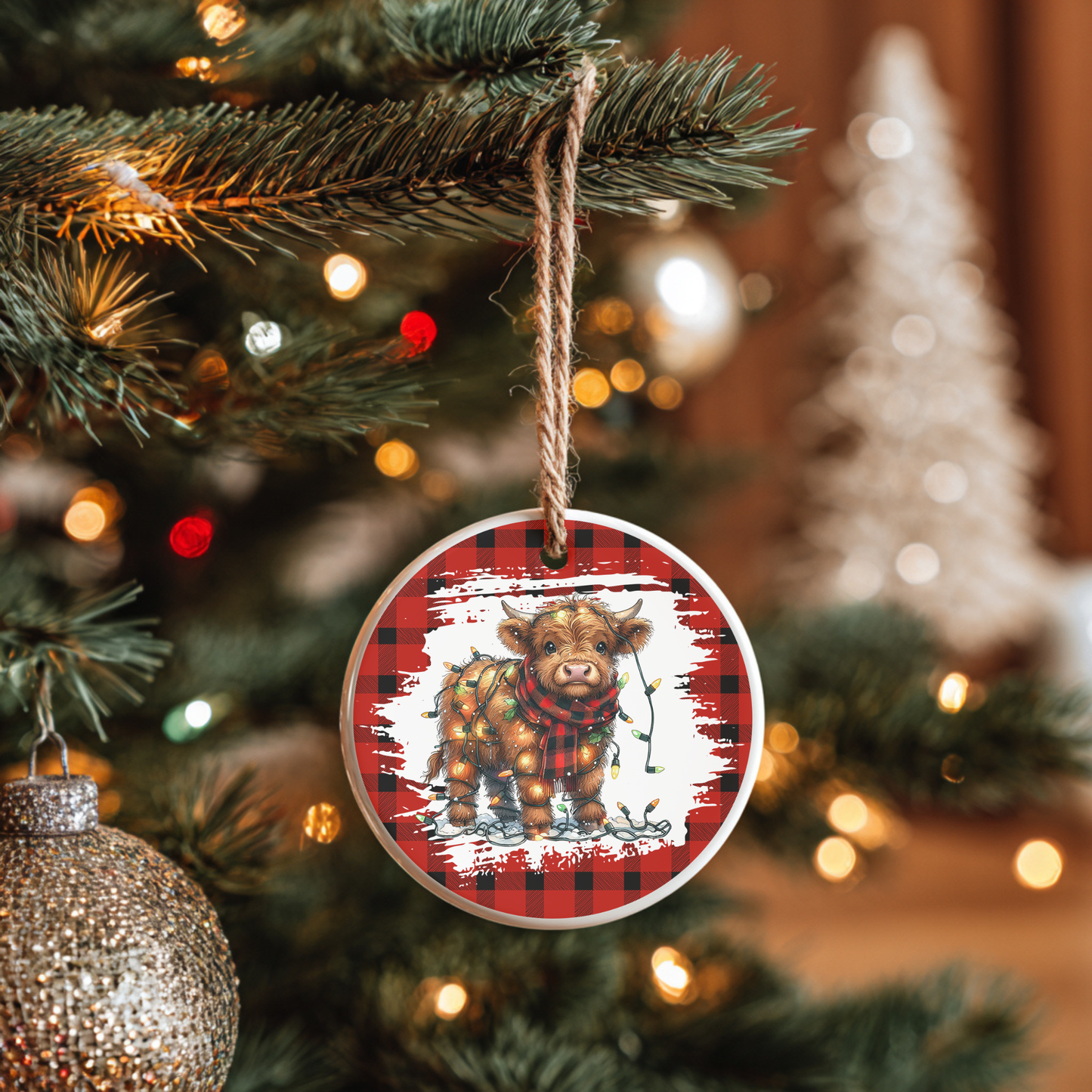 Highland Cow Ceramic Tree Ornament