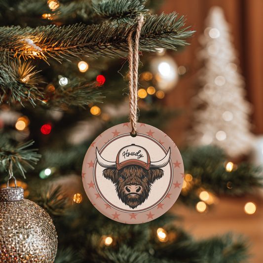 Howdy Ceramic Tree Ornament