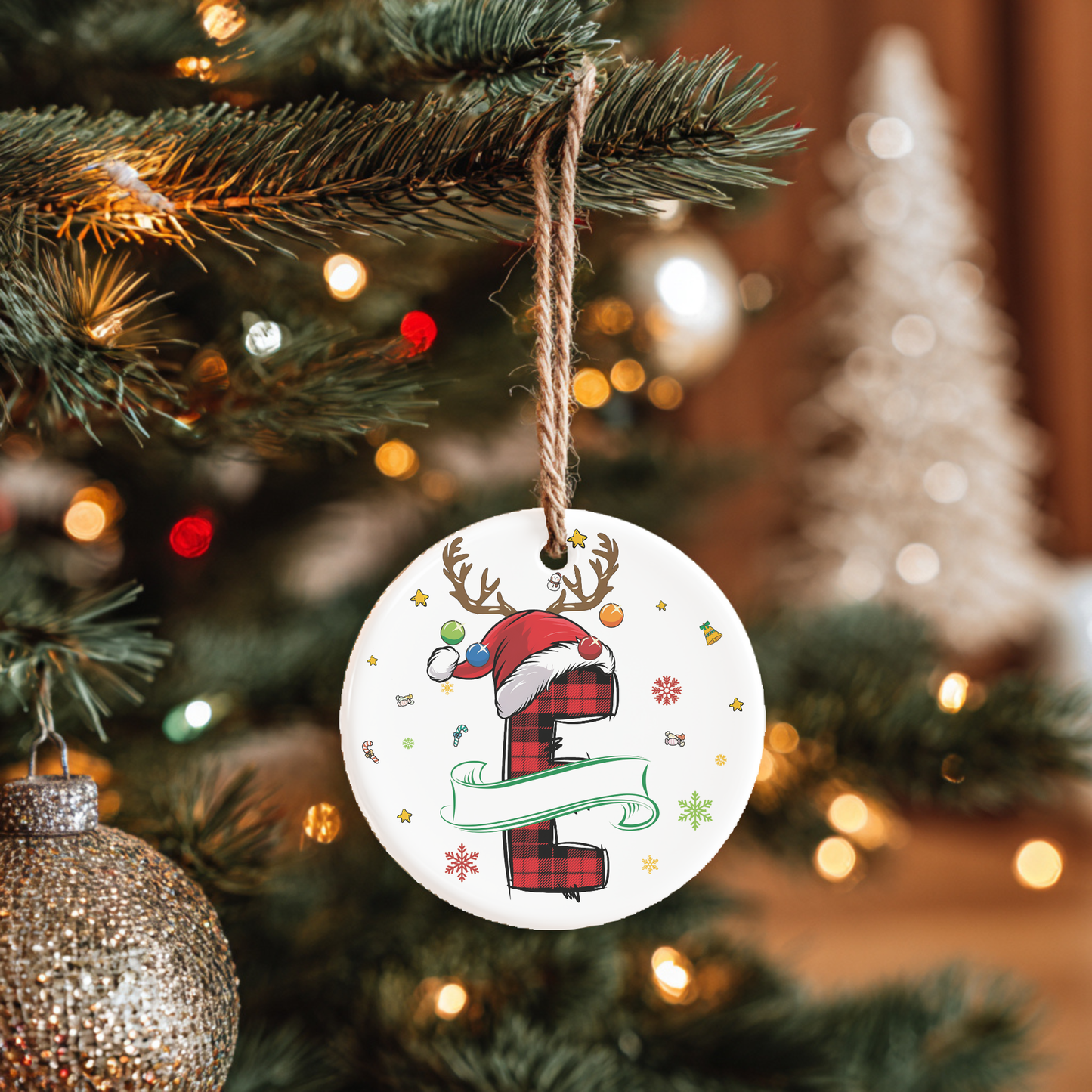 Customisable Alphabet and Name Cermaic Tree Ornament