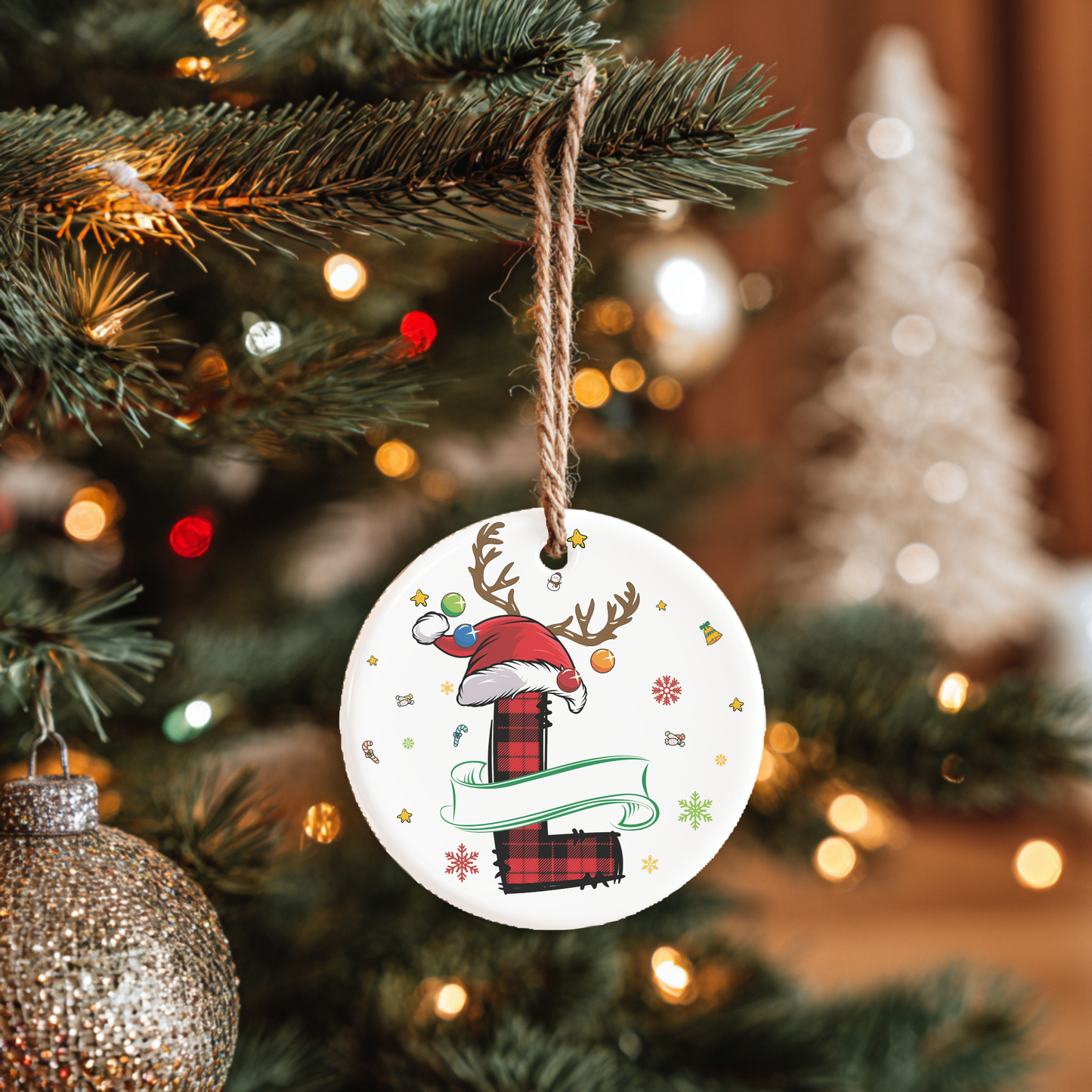 Customisable Alphabet and Name Cermaic Tree Ornament