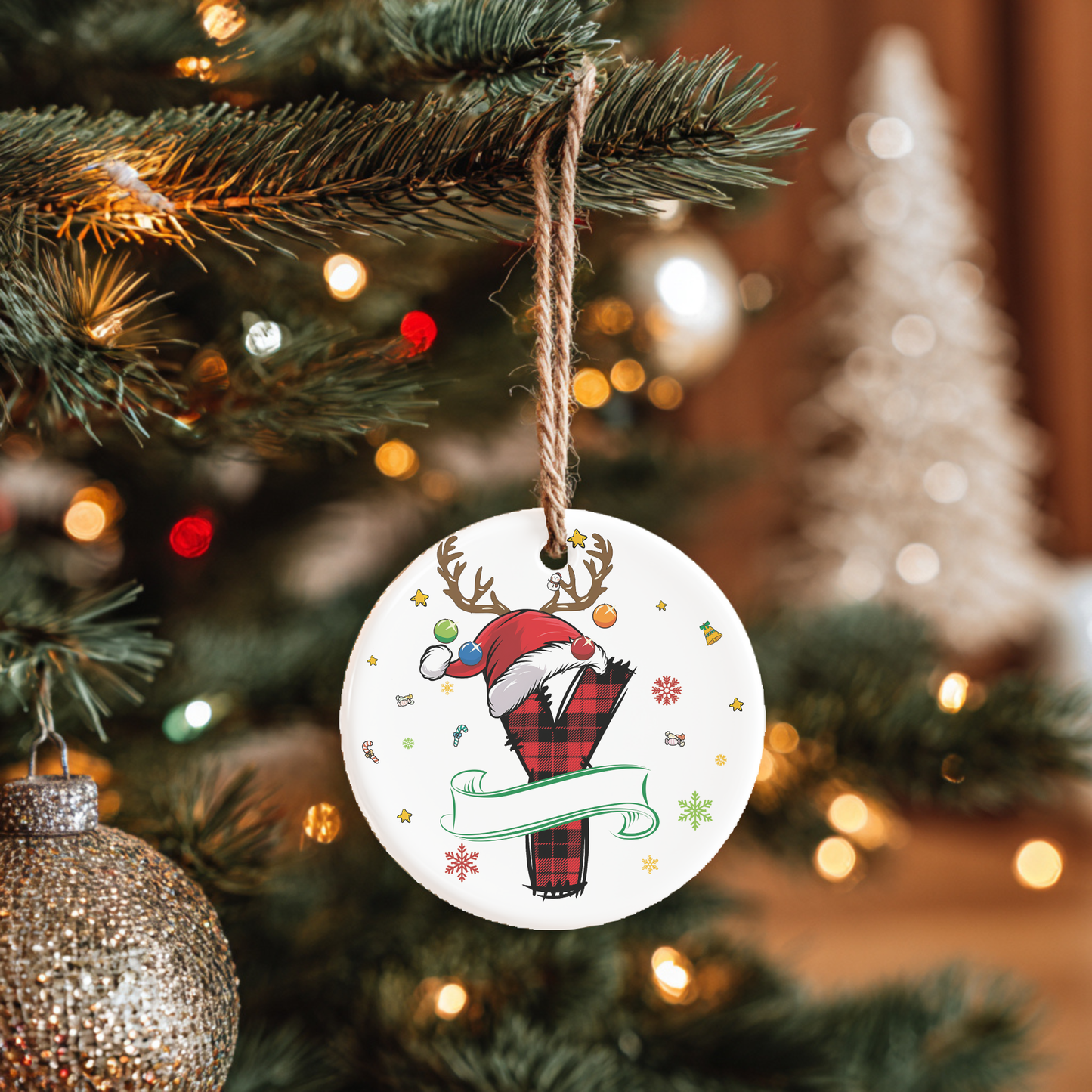 Customisable Alphabet and Name Cermaic Tree Ornament